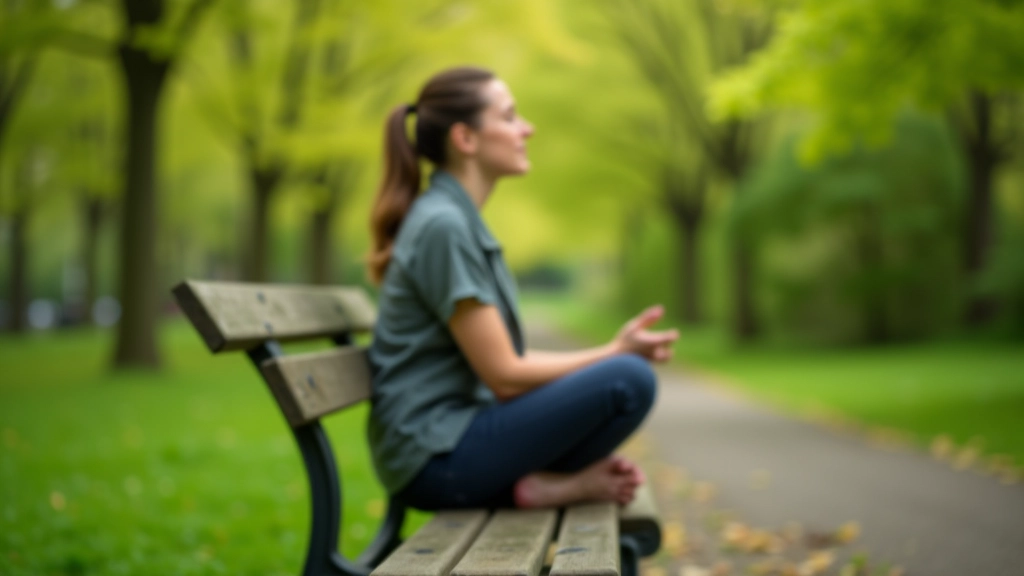 Persoon zit op bankje in park na fietsen, rustig en ontspannen