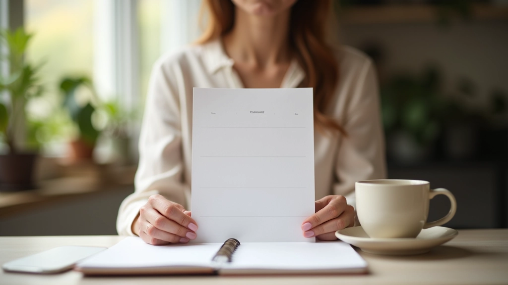 Vrouw houdt routinekaart vast met dagelijks mindfulness schema voor Nederlandse stadsleven