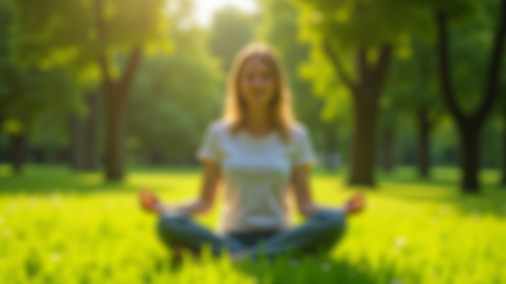 Vrouw mediteert in park